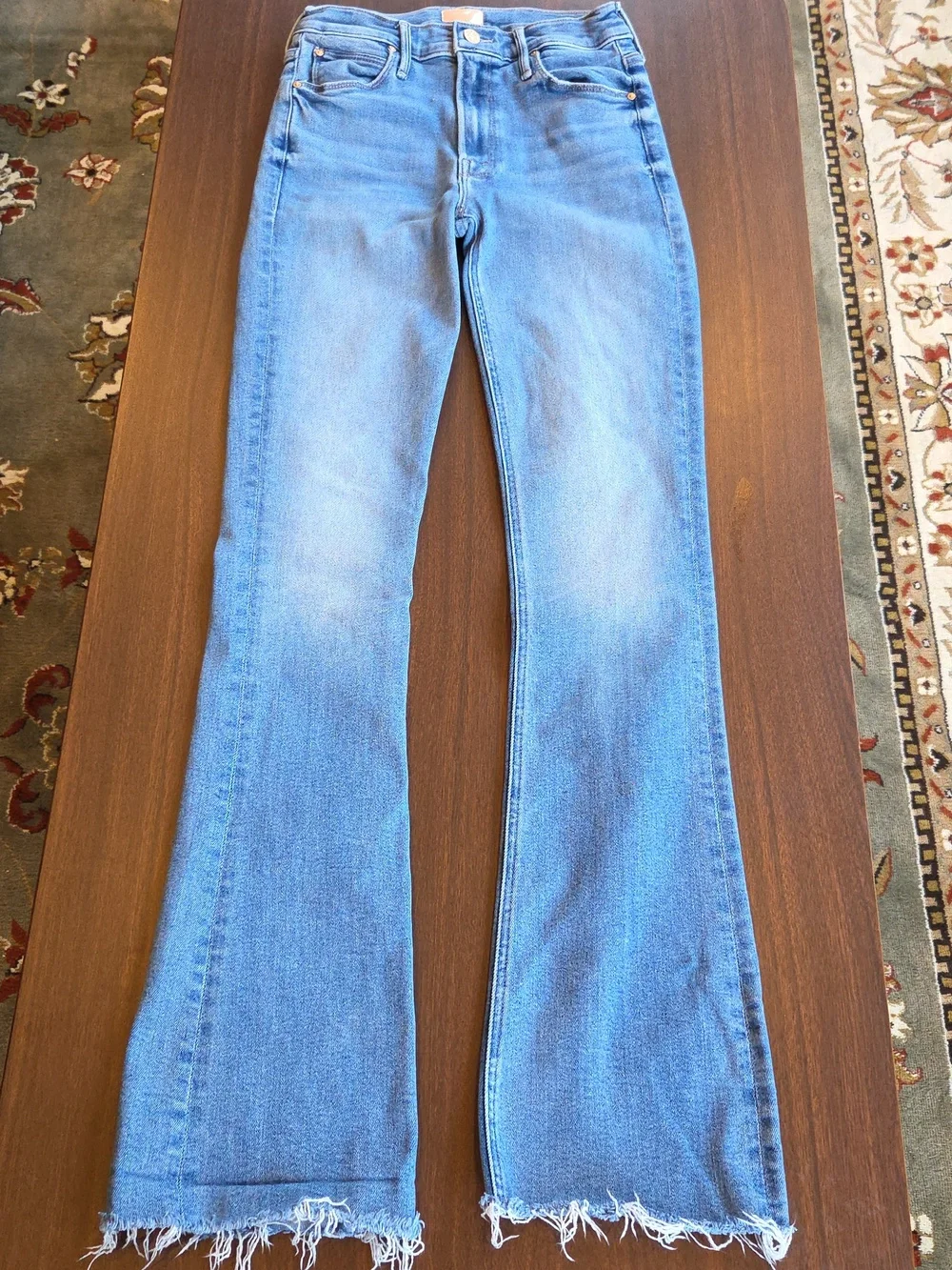 MOTHER Jeans The Runaway Fray High Rise Bootcut Monkey In The Middle Size 26 - Picture 1 of 15